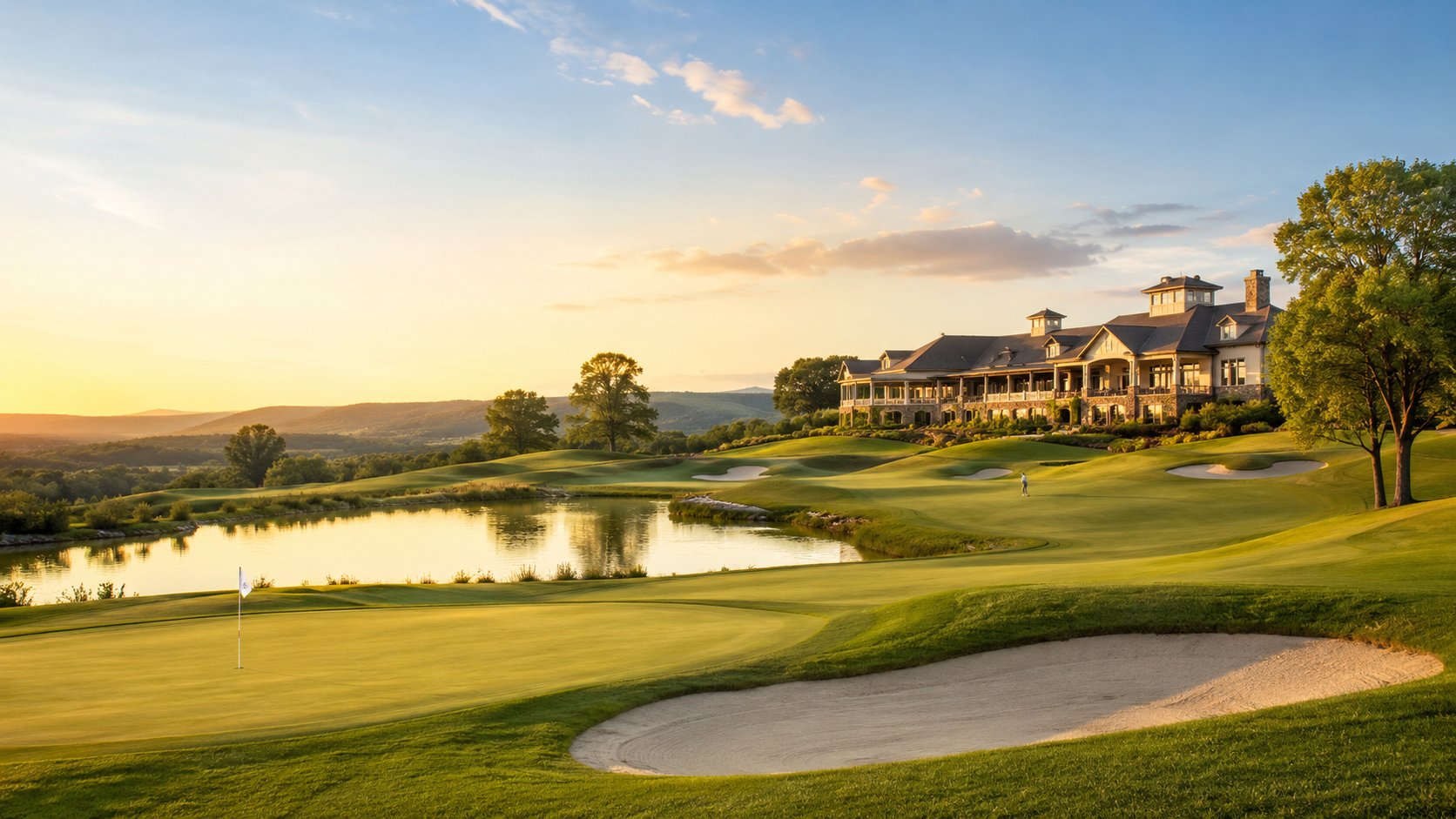 The course at sunset